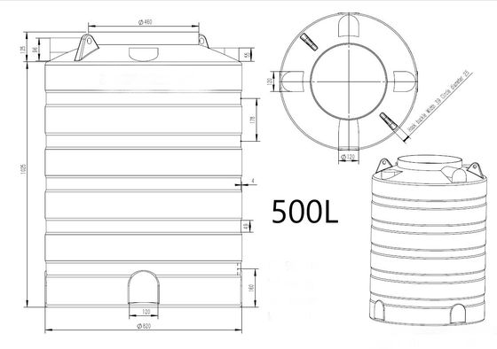 Customizde OEM 최고의 품질로 회전형 플라스틱 물 탱크