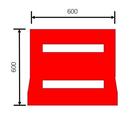 회전 성형 제품 도로 장애물 (빨간) 600x600